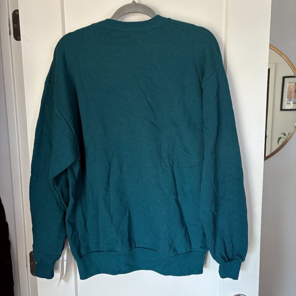 Vintage Colorado Red Rocks Crewneck Sweater Adult Large Teal Tribal Outdoor 90s - Picture 6 of 8